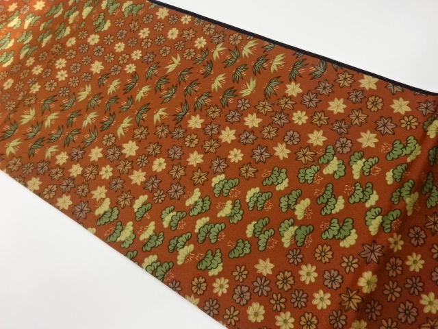 リサイクル　松竹に草花模様全通袋帯